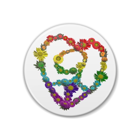 【虹色えぞぎく】なりちかのたいせつなこと缶バッジ38mm【なりちかお留守版】