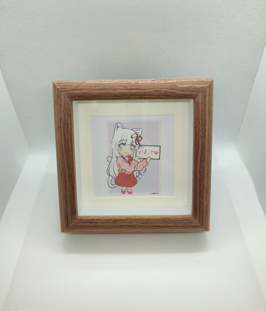 白猫ルンのかまって、立て掛けミニフレーム