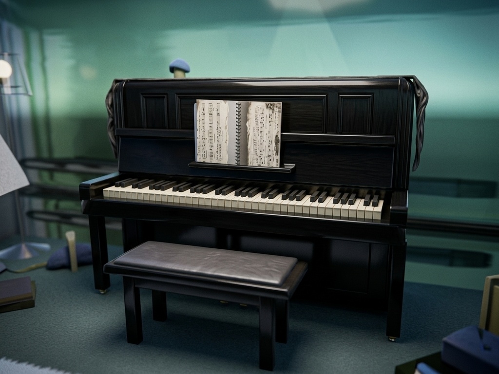 アップライトピアノセット|Upright Piano Set|立式钢琴套装 3D模型