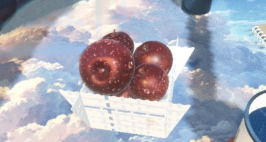 3Dモデル バスケット入りリンゴ | 3D Basket of Apples – Retro Chinese Plastic Weave | 篮子装苹果3D模型