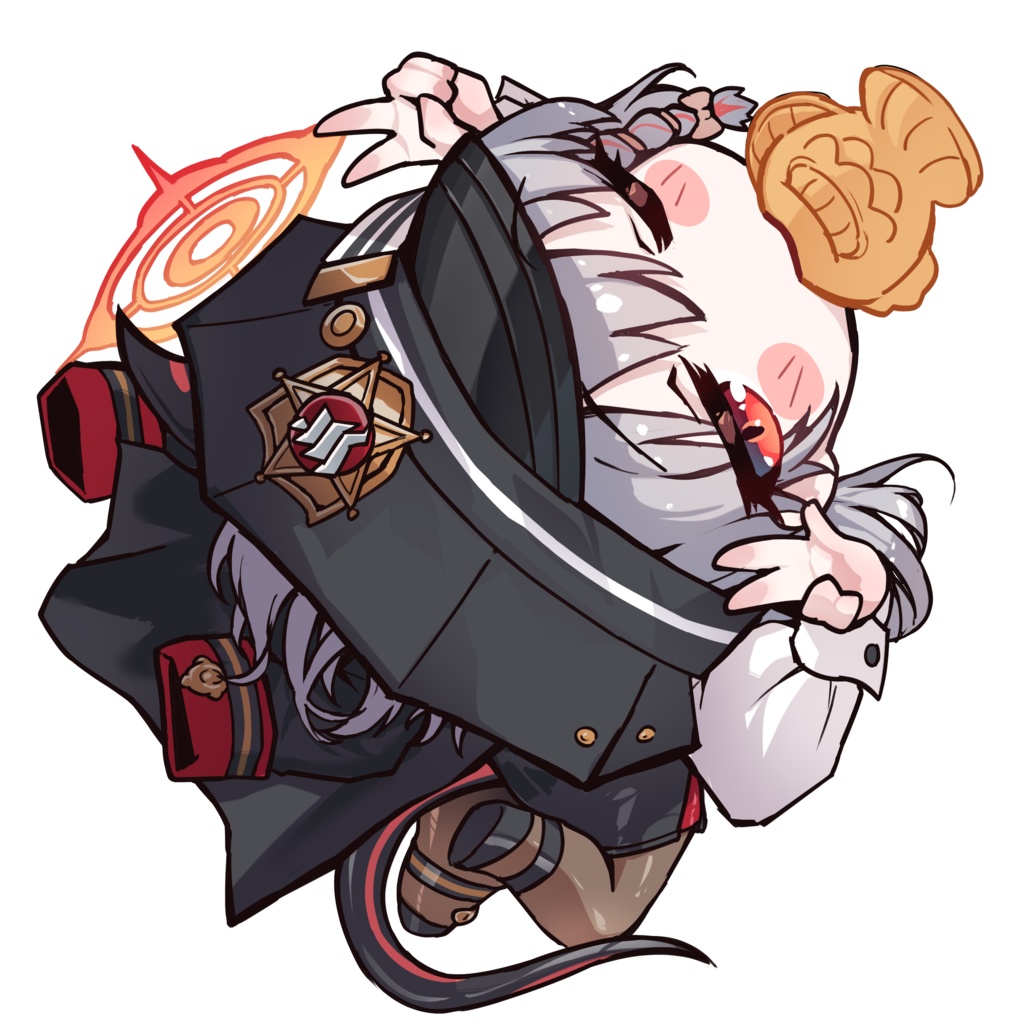 【ブルアカ二次創作グッズ】つりつり美食研 アクリルケーホルダー 50x50mm(4種類:ハルナ、アカリ、ジュンコ、イズミ)