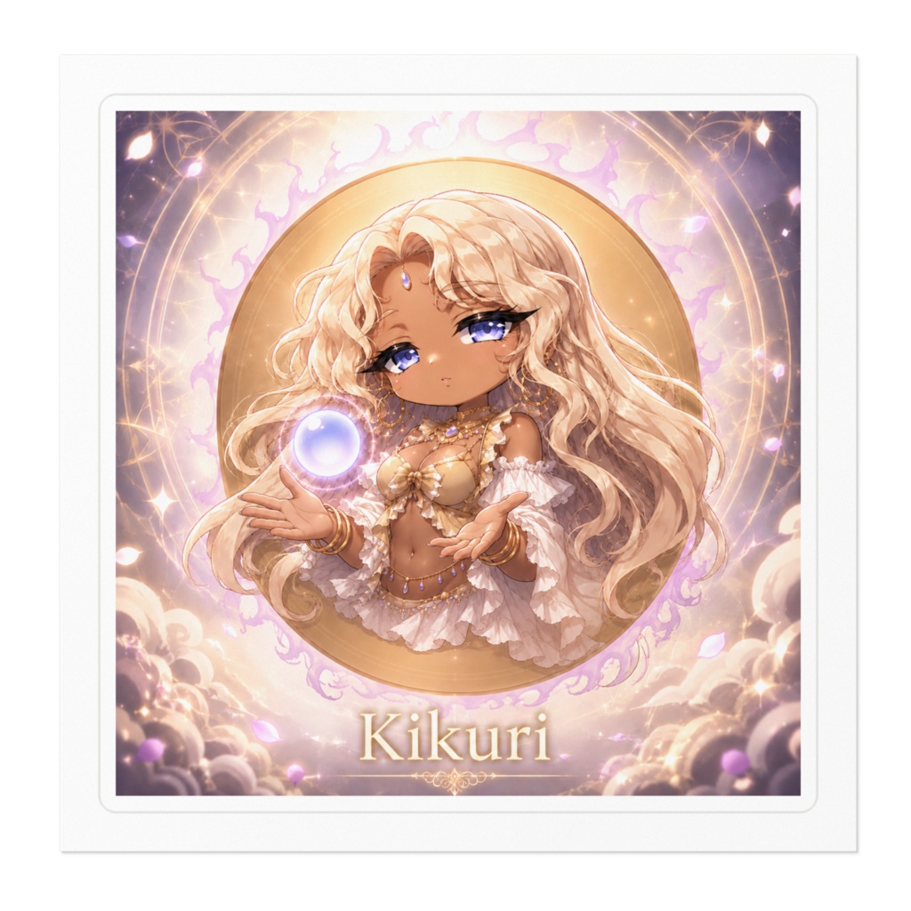 Kikuri 菊理 黒ギャル化チビキャラステッカー|東方靈異伝 旧作東方 二次創作シール