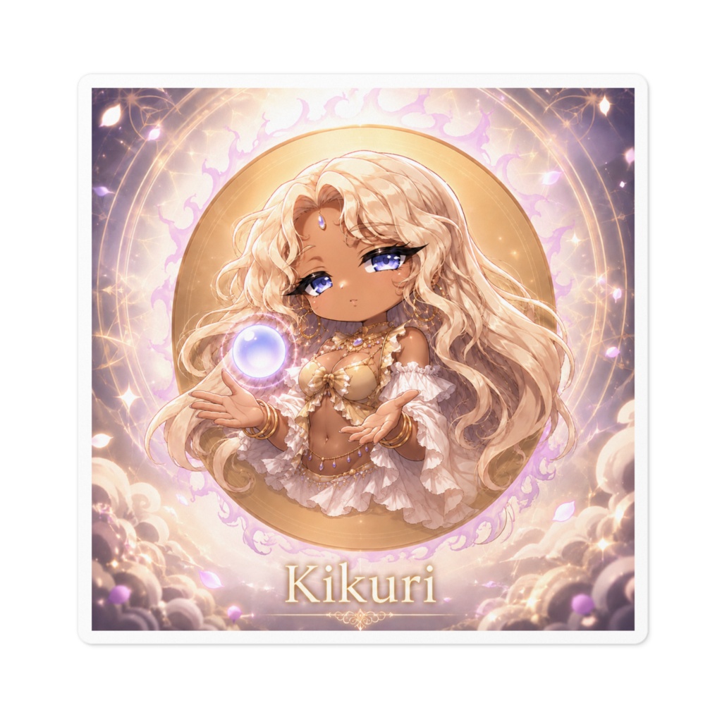 Kikuri 菊理 黒ギャル化チビキャラステッカー｜東方靈異伝 旧作東方 二次創作シール