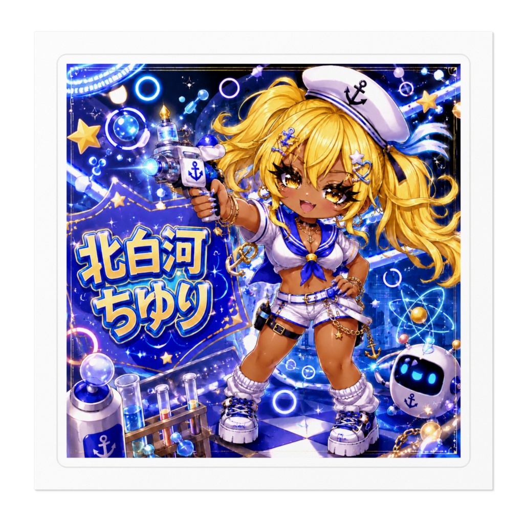 北白河ちゆり Chiyuri Kitashirakawa 黒ギャル化チビキャラステッカー|東方夢時空 旧作東方 二次創作シール
