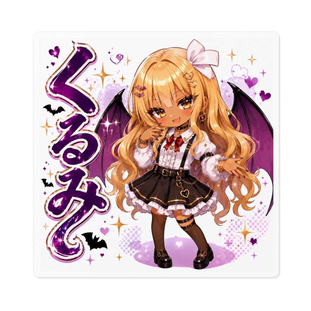 くるみ Kurumi 黒ギャル化チビキャラステッカー|東方幻想郷 旧作東方 二次創作シール