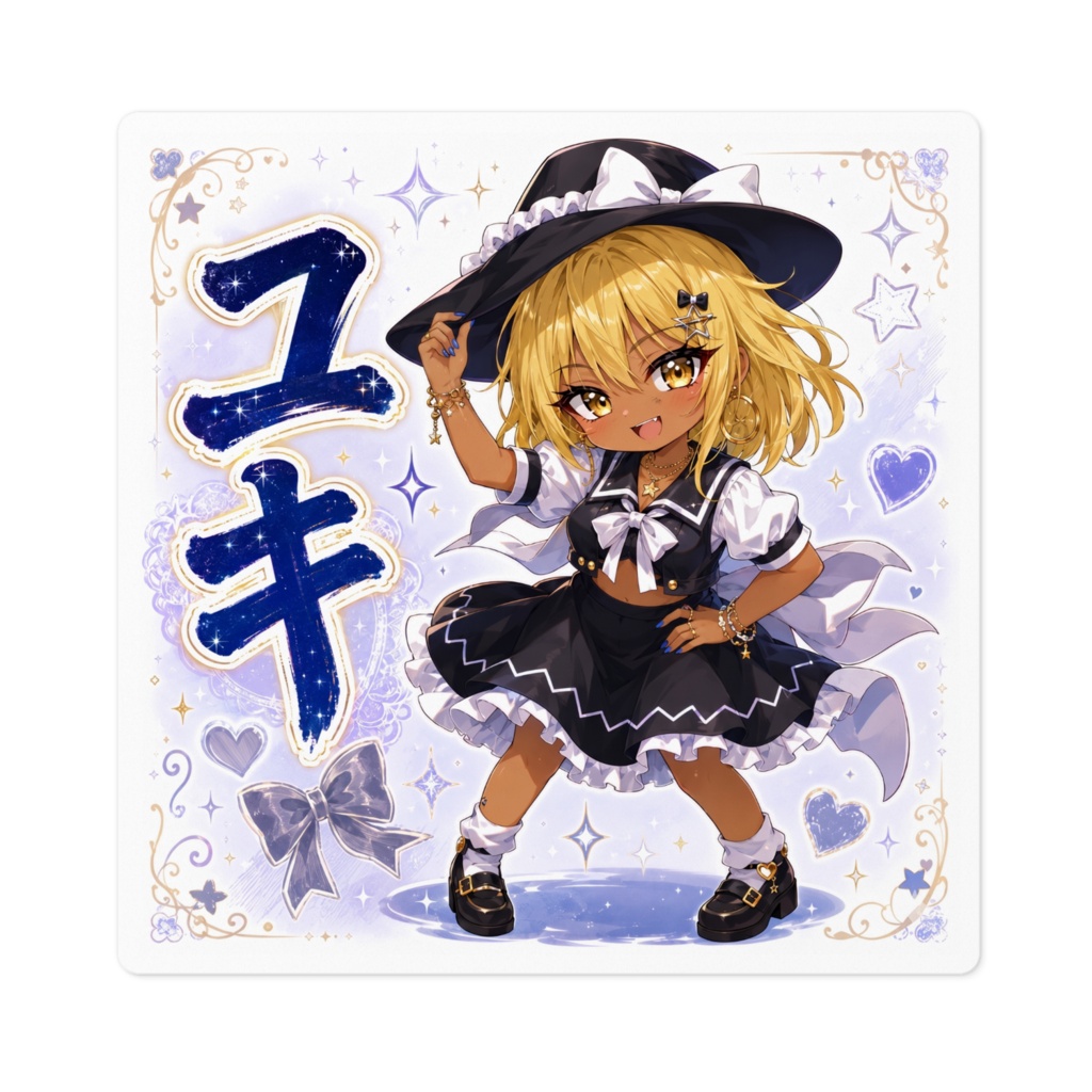 ユキ Yuki 黒ギャル化チビキャラステッカー｜東方怪綺談 旧作東方 二次創作シール