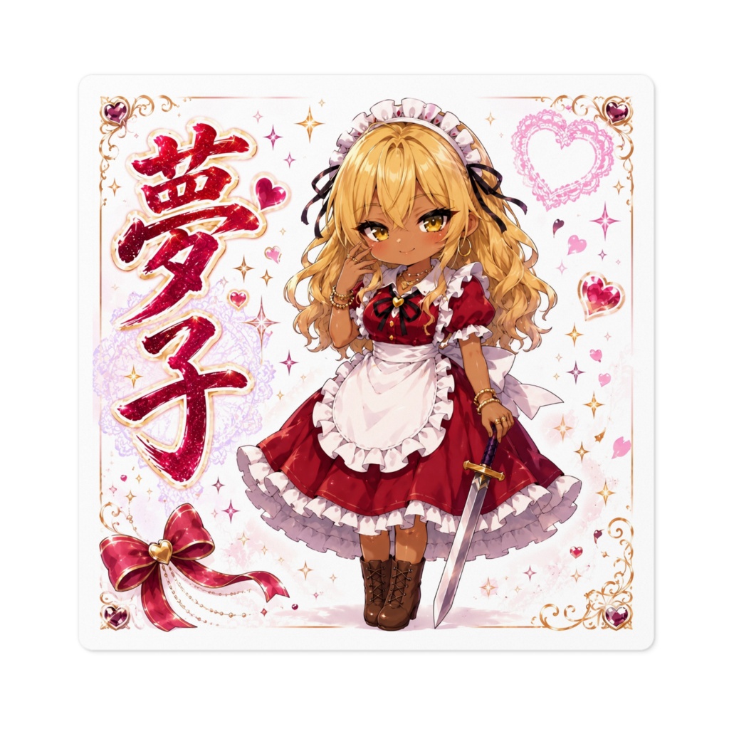 夢子 Yumeko 黒ギャル化チビキャラステッカー｜東方怪綺談 旧作東方 二次創作シール