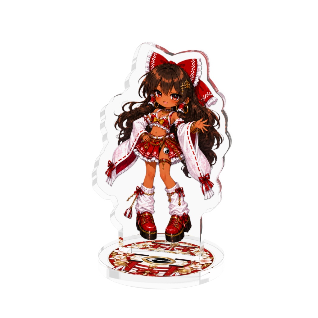 黒ギャル霊夢 チビキャラアクリルスタンド｜褐色ギャル巫女風アクスタ