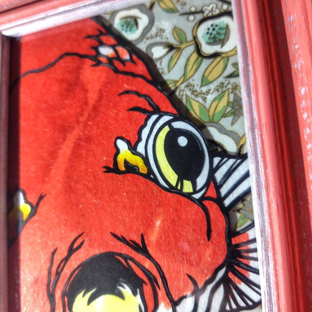 【切り絵原画】らんちゅう ミニ額