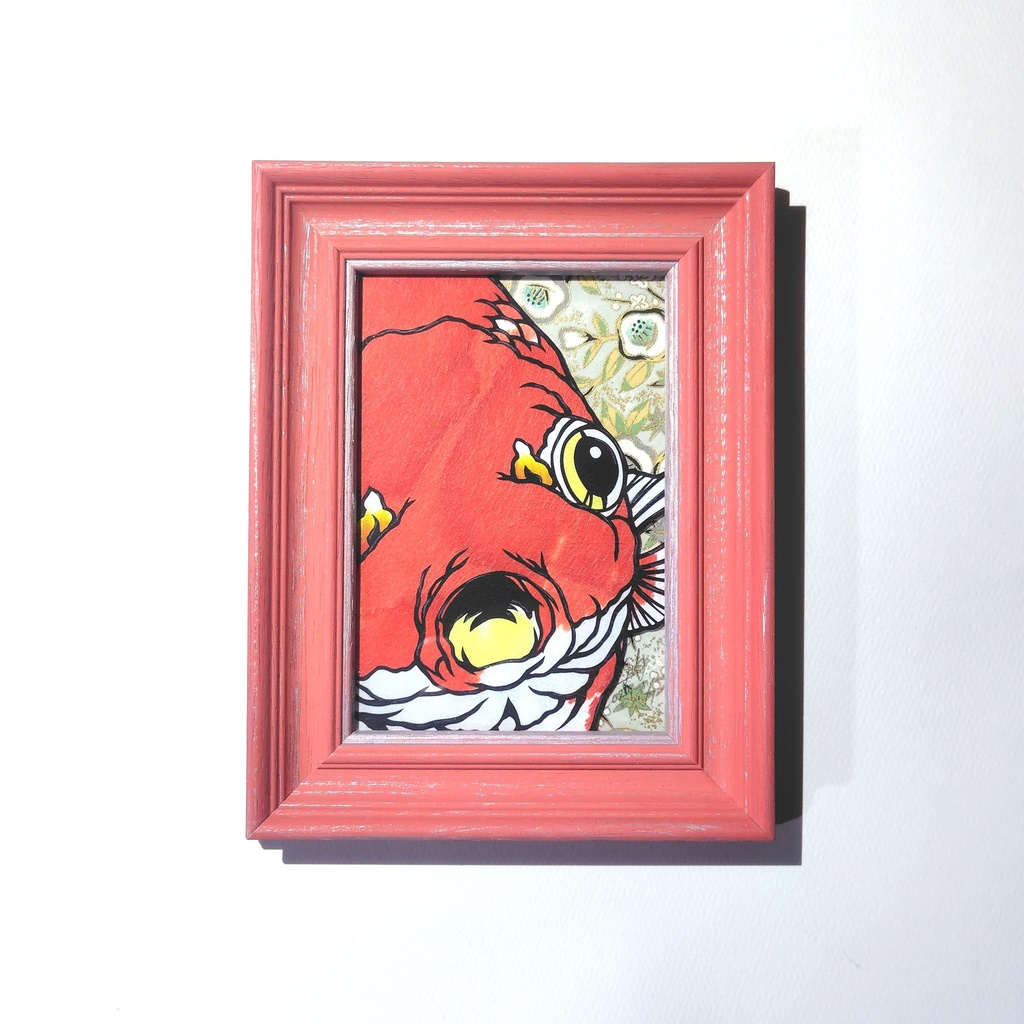 【切り絵原画】らんちゅう　ミニ額