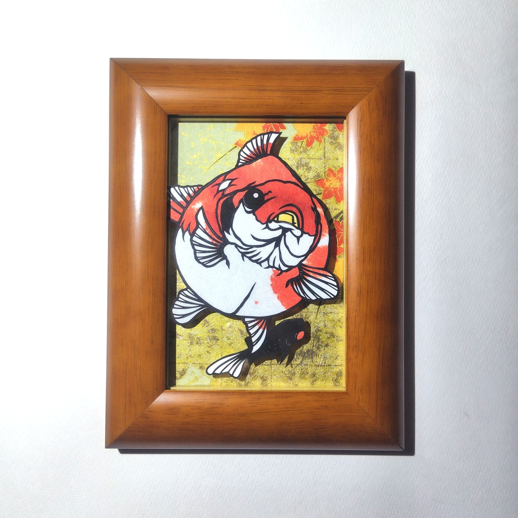 【切り絵原画】ピンポンパール　ミニ額