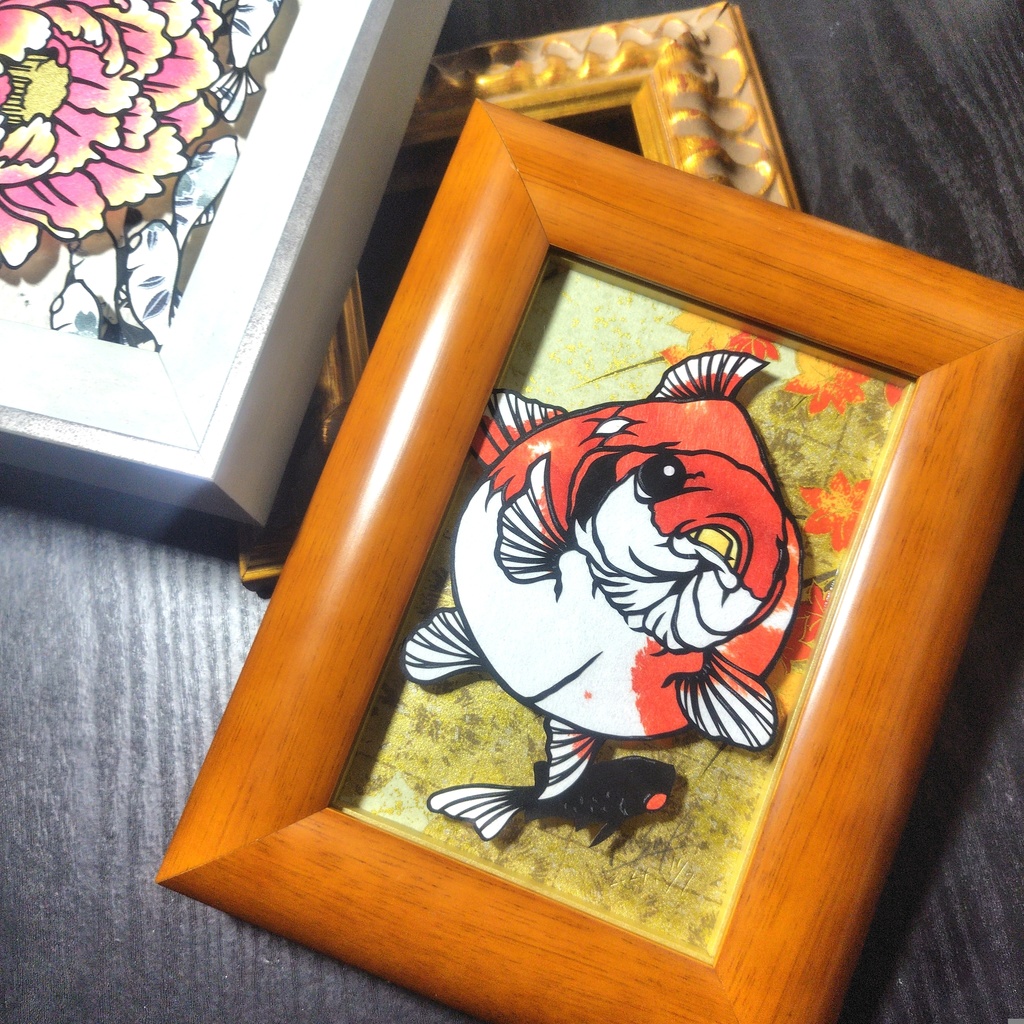 【切り絵原画】ピンポンパール ミニ額