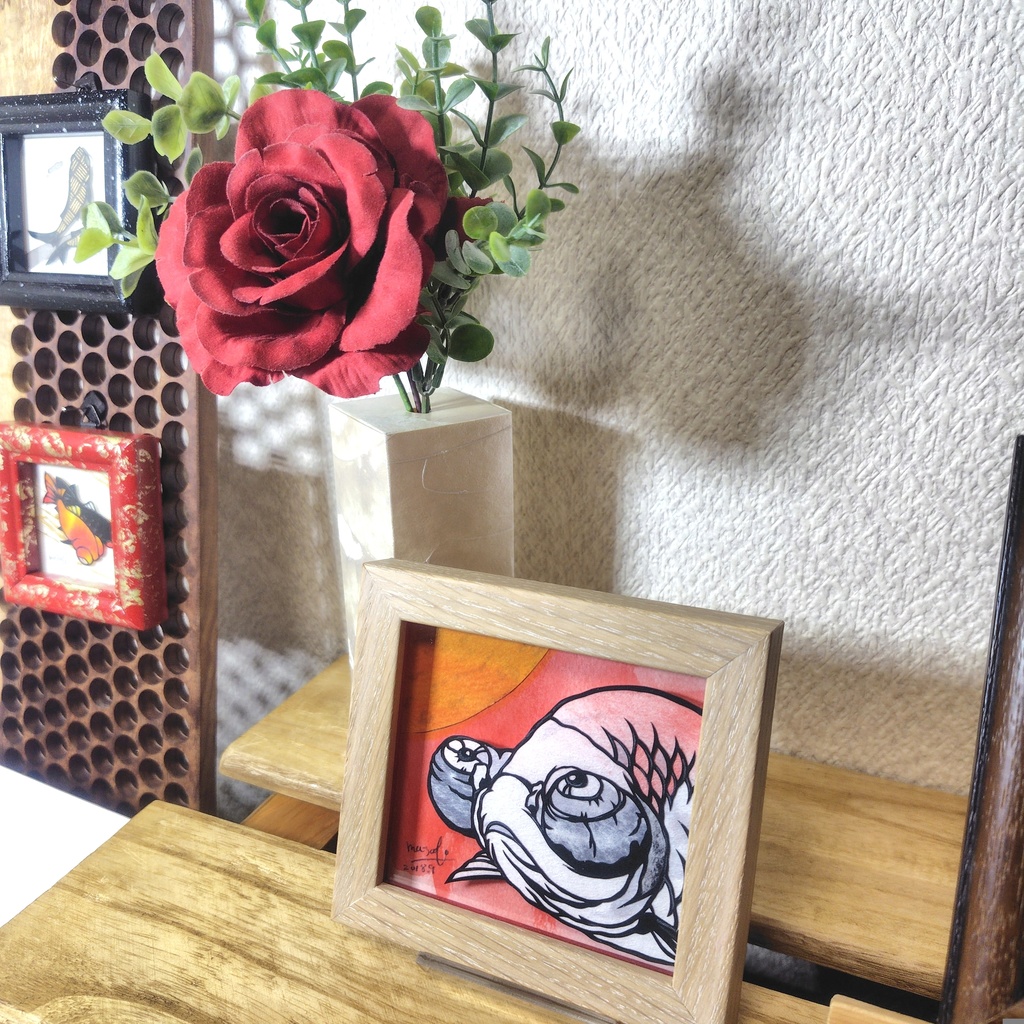 【切り絵原画】頂天眼 ミニ額