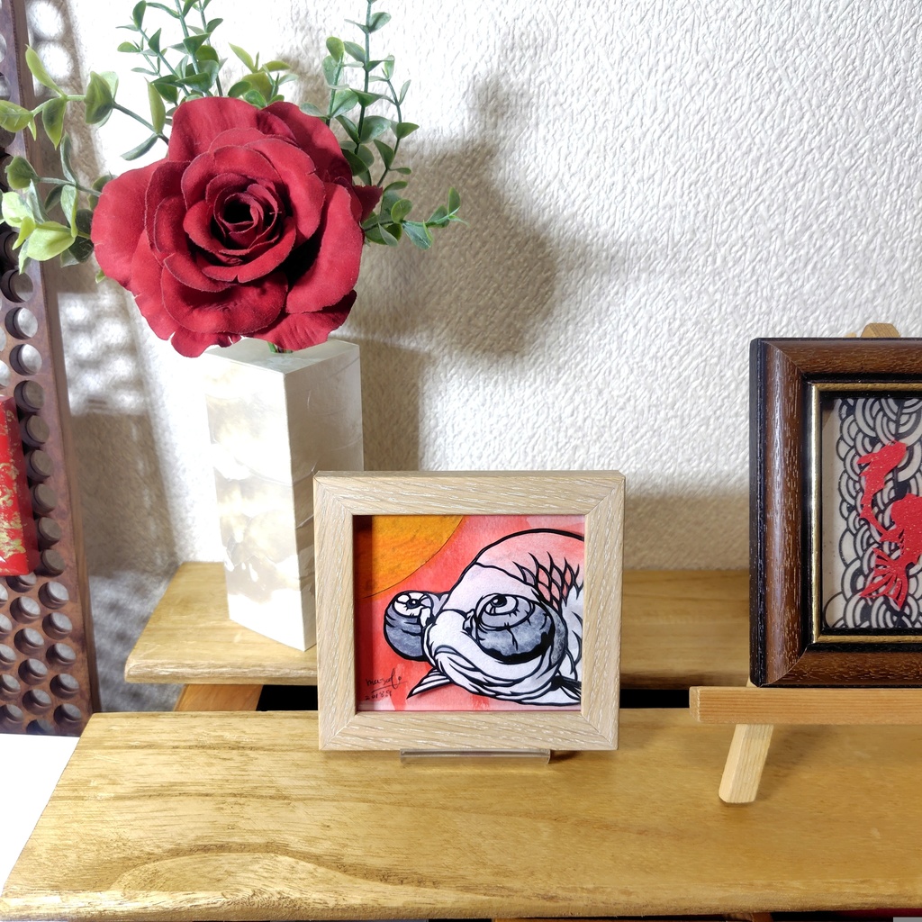 【切り絵原画】頂天眼 ミニ額