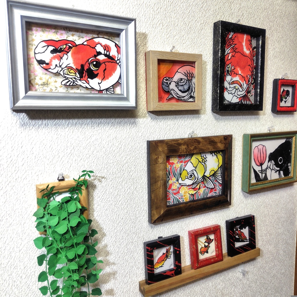 【切り絵原画】更紗水泡眼 ミニ額