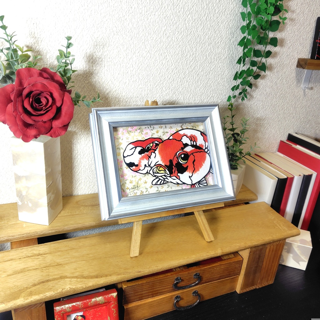 【切り絵原画】更紗水泡眼 ミニ額