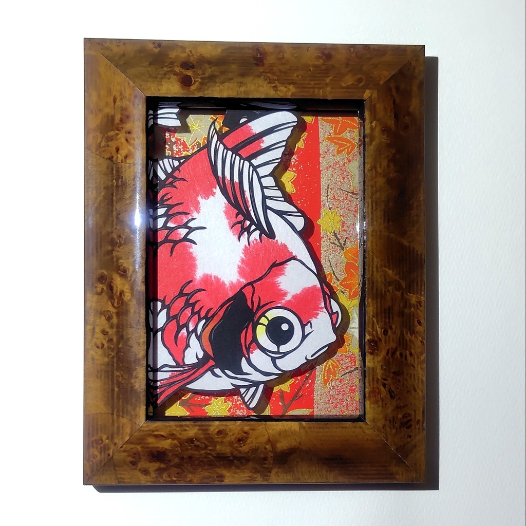 【切り絵原画】ピンポンパール　ミニ額