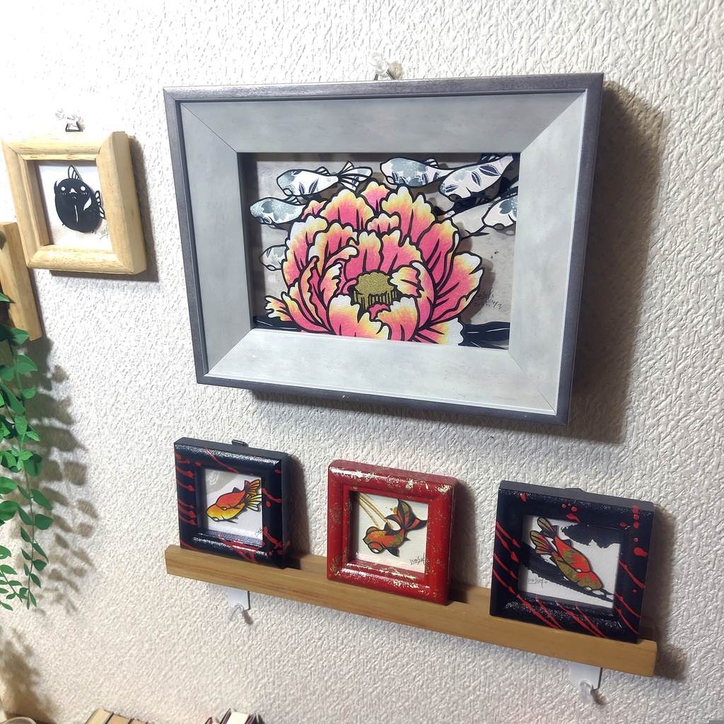 【切り絵原画】牡丹の魅力 ミニ額