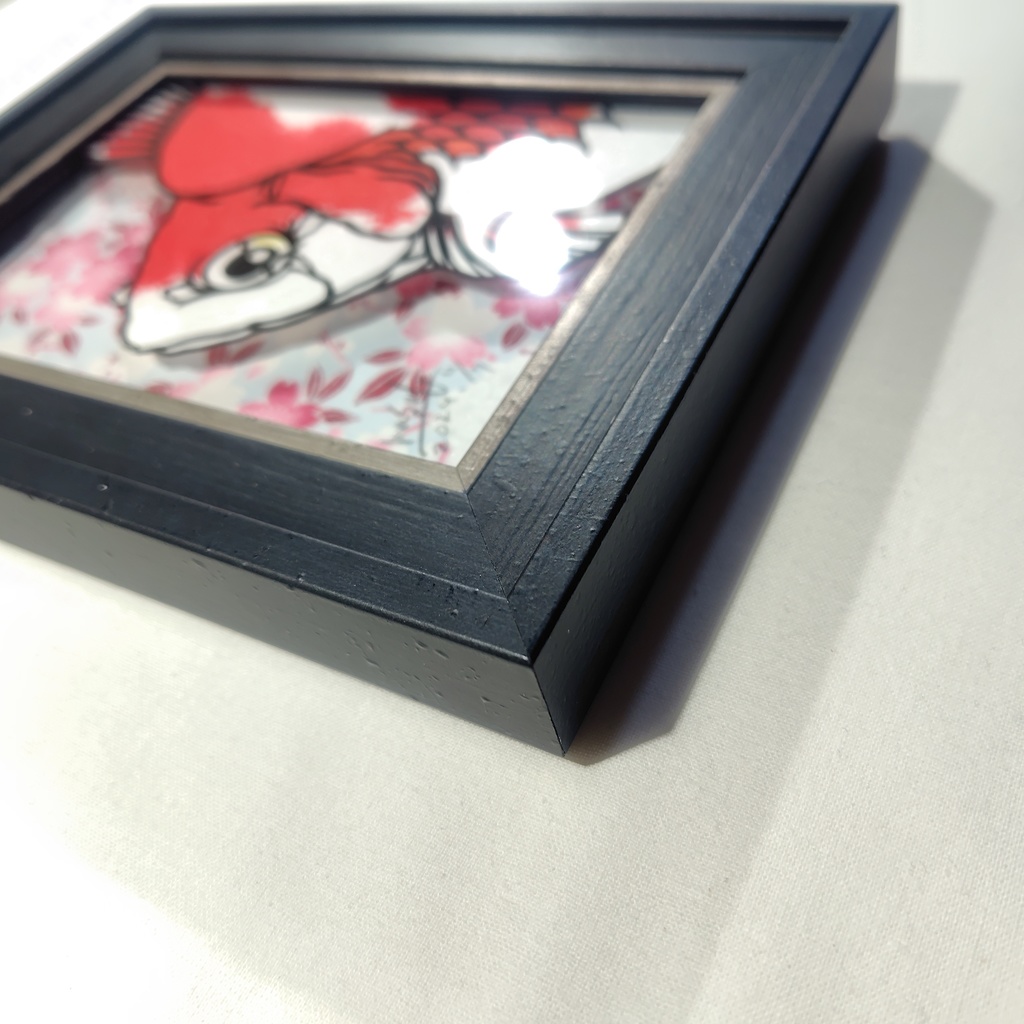 【切り絵原画】更紗琉金 ミニ額