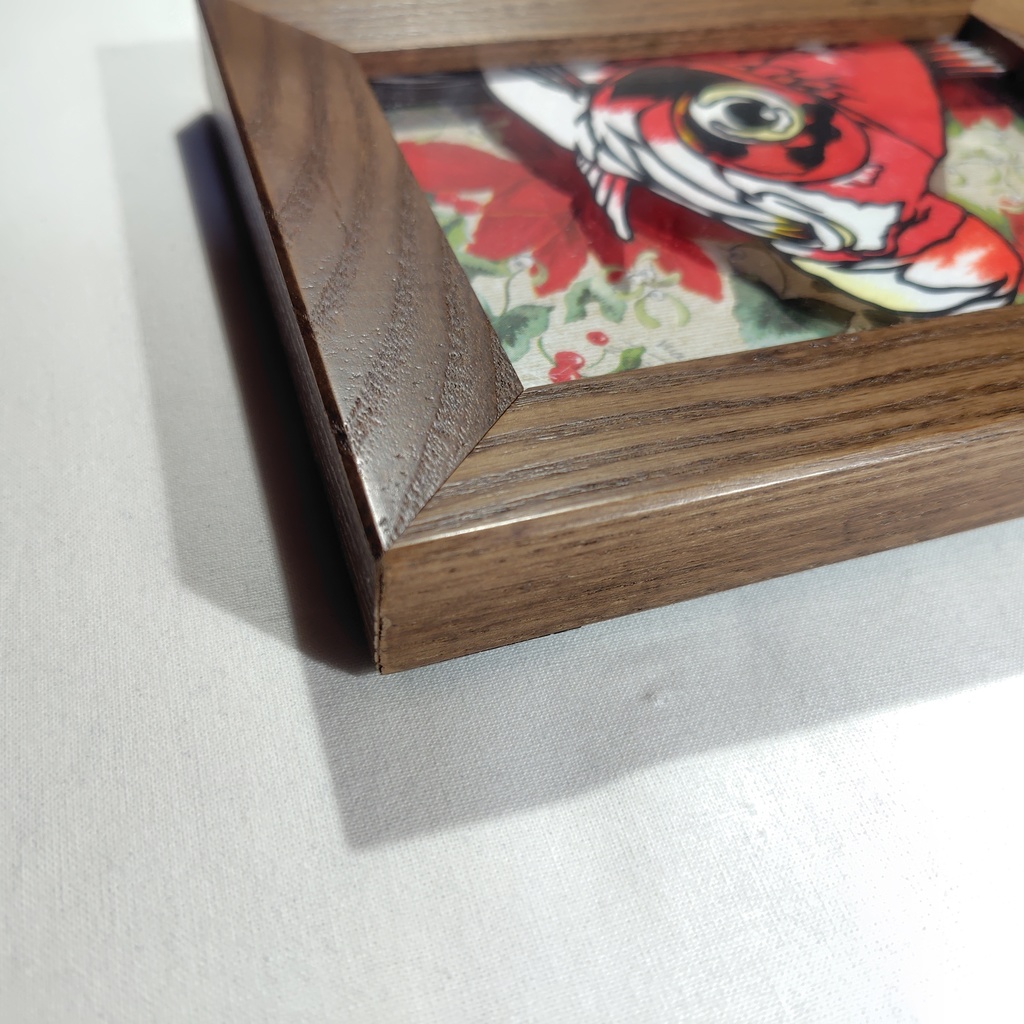 【切り絵原画】更紗出目金 ミニ額