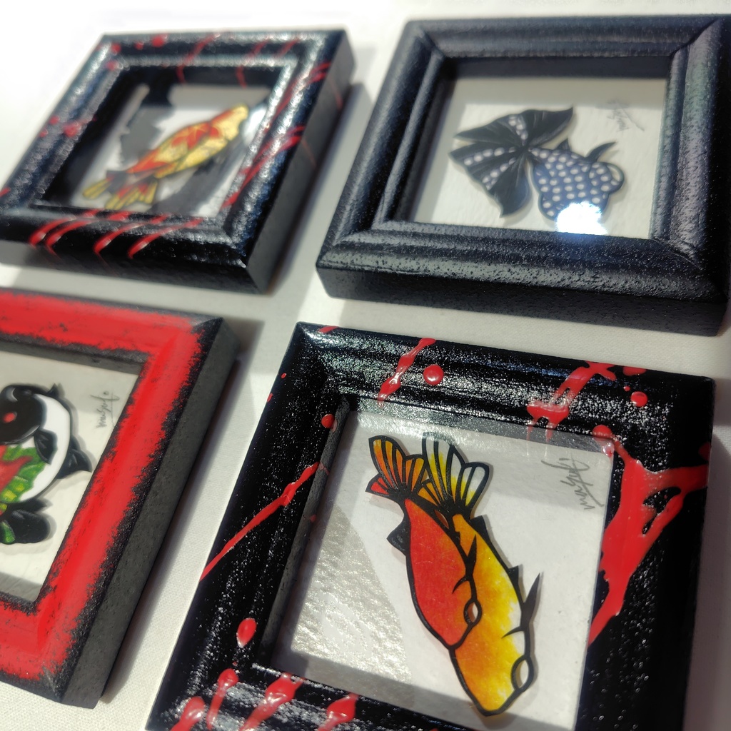 【小さい金魚切り絵 原画】