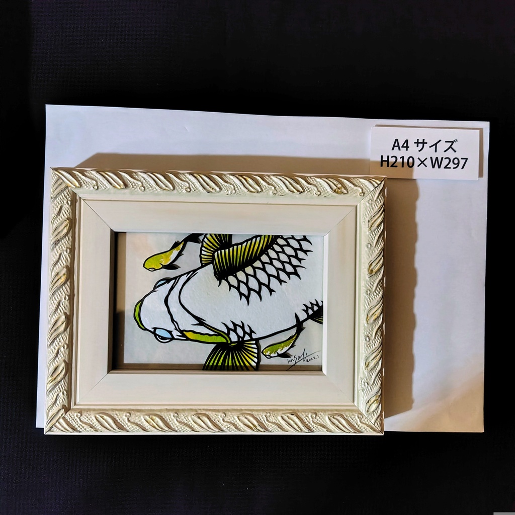 【切り絵原画】蛍火地金 ミニ額