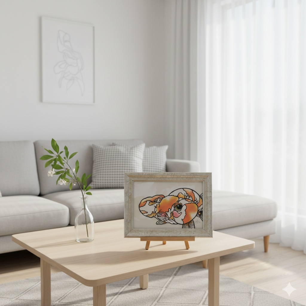 【切り絵原画】水泡眼 ミニ額