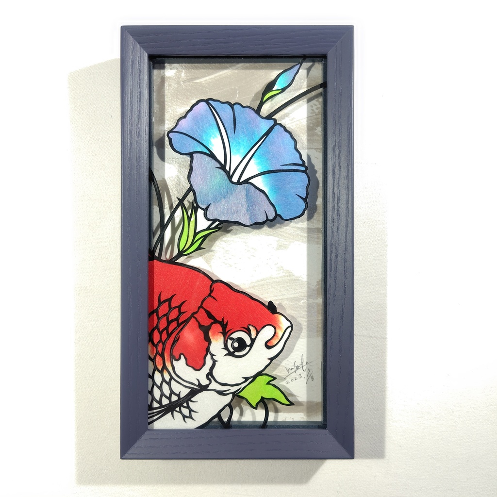 【切り絵原画】朝の活力　ミニ額