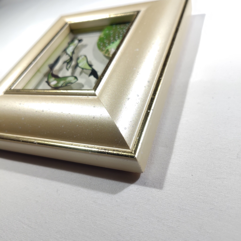 【切り絵原画】緑の池 ミニ額