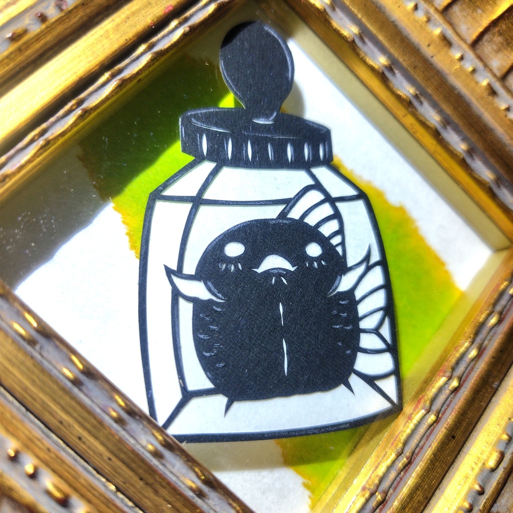 【切り絵原画】inkボトル ミニ額