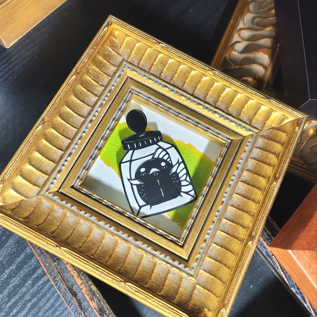 【切り絵原画】inkボトル ミニ額