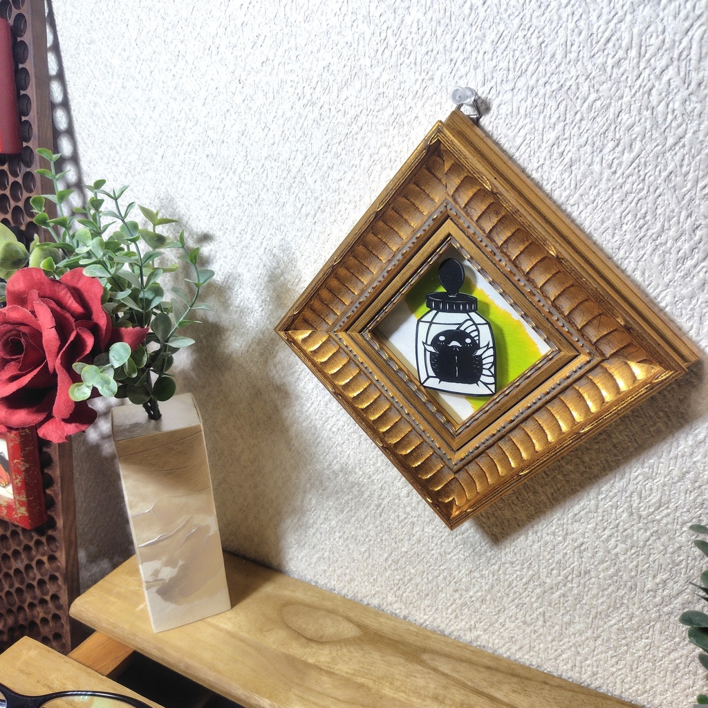 【切り絵原画】inkボトル ミニ額