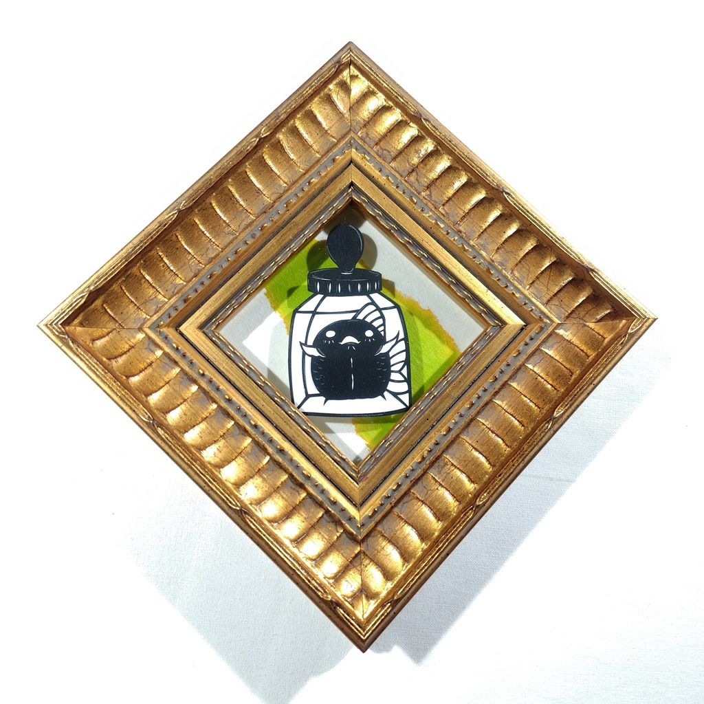 【切り絵原画】inkボトル ミニ額