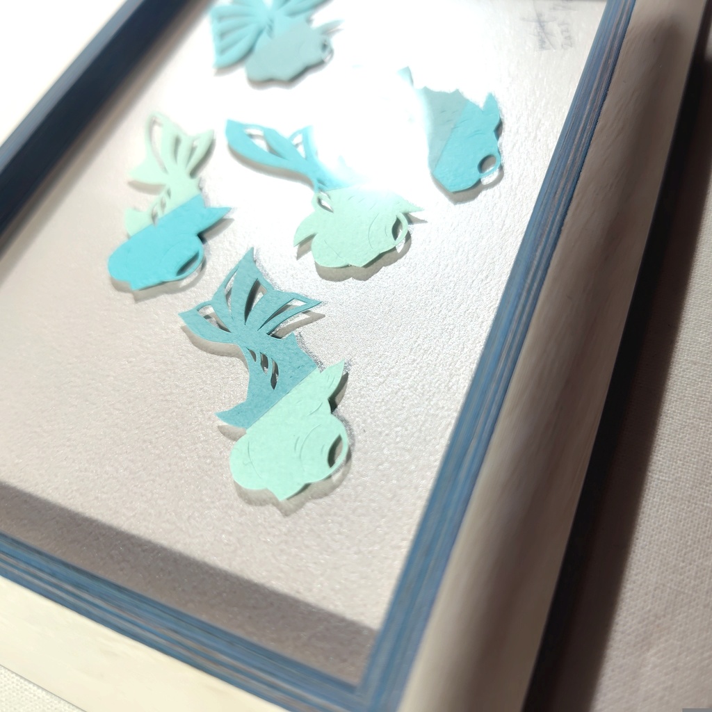 【切り絵原画】ラムネソーダ ミニ額