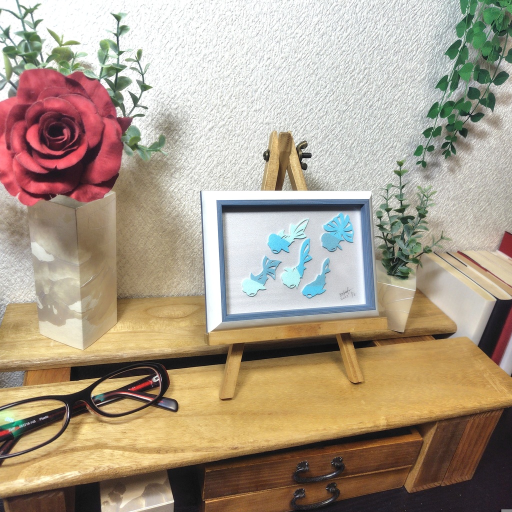 【切り絵原画】ラムネソーダ ミニ額