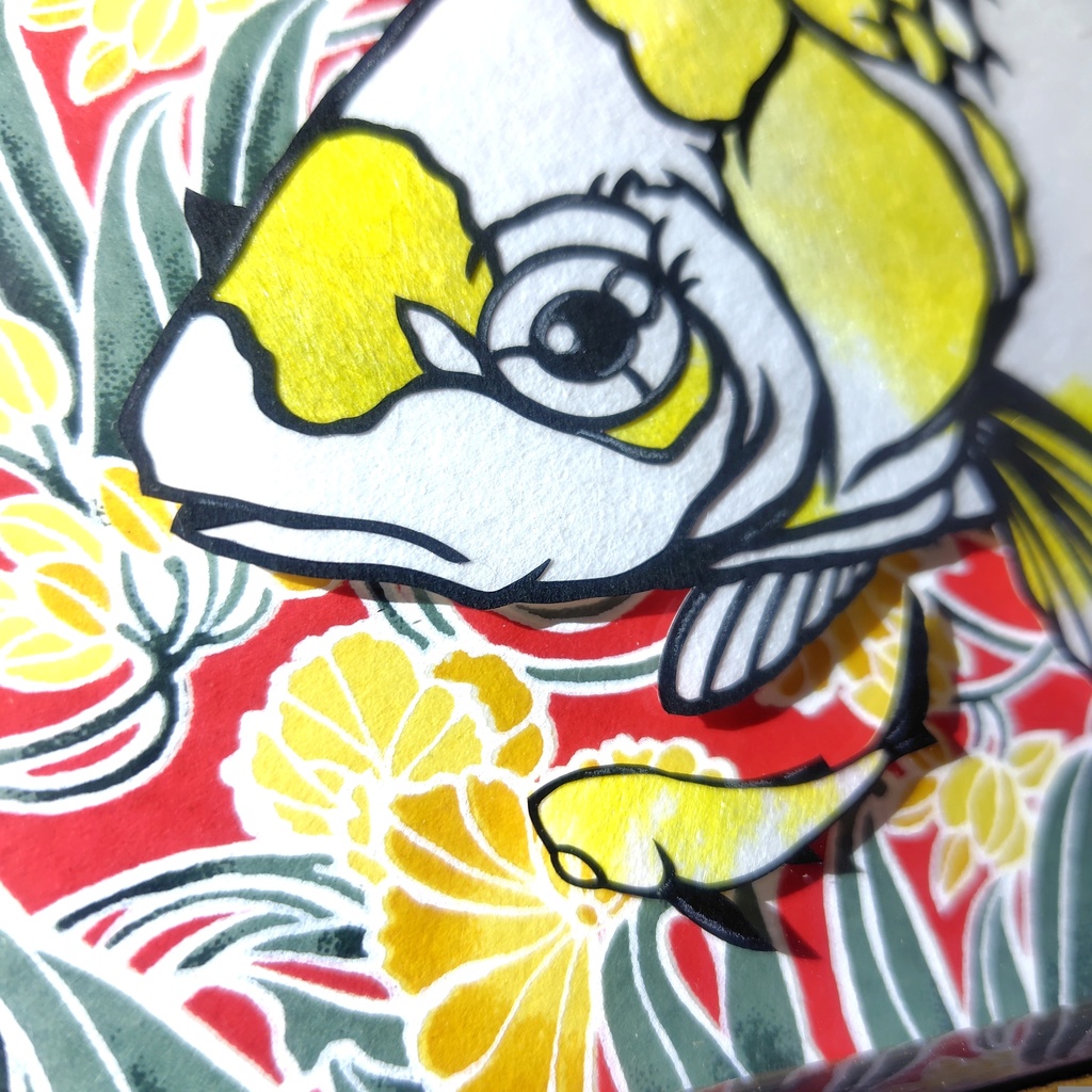 【切り絵原画】檸檬和金 ミニ額