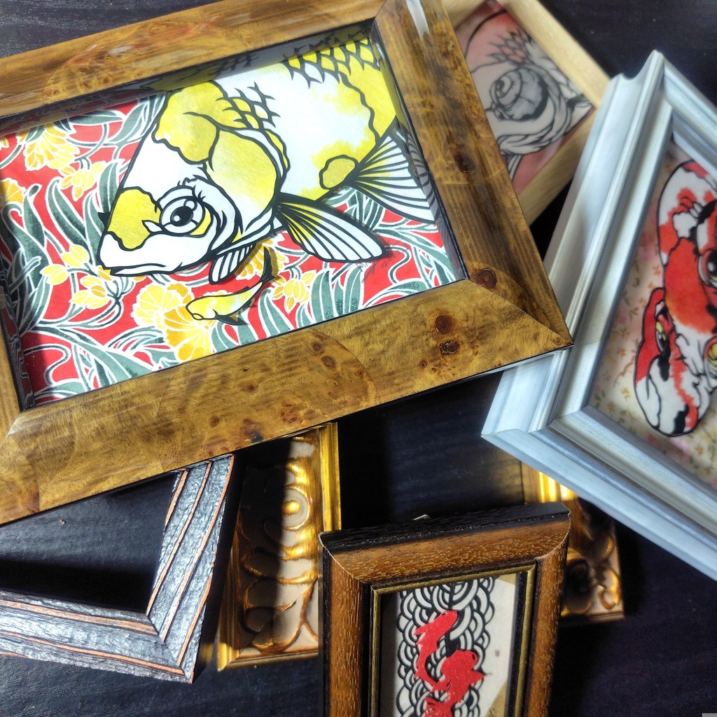 【切り絵原画】檸檬和金 ミニ額