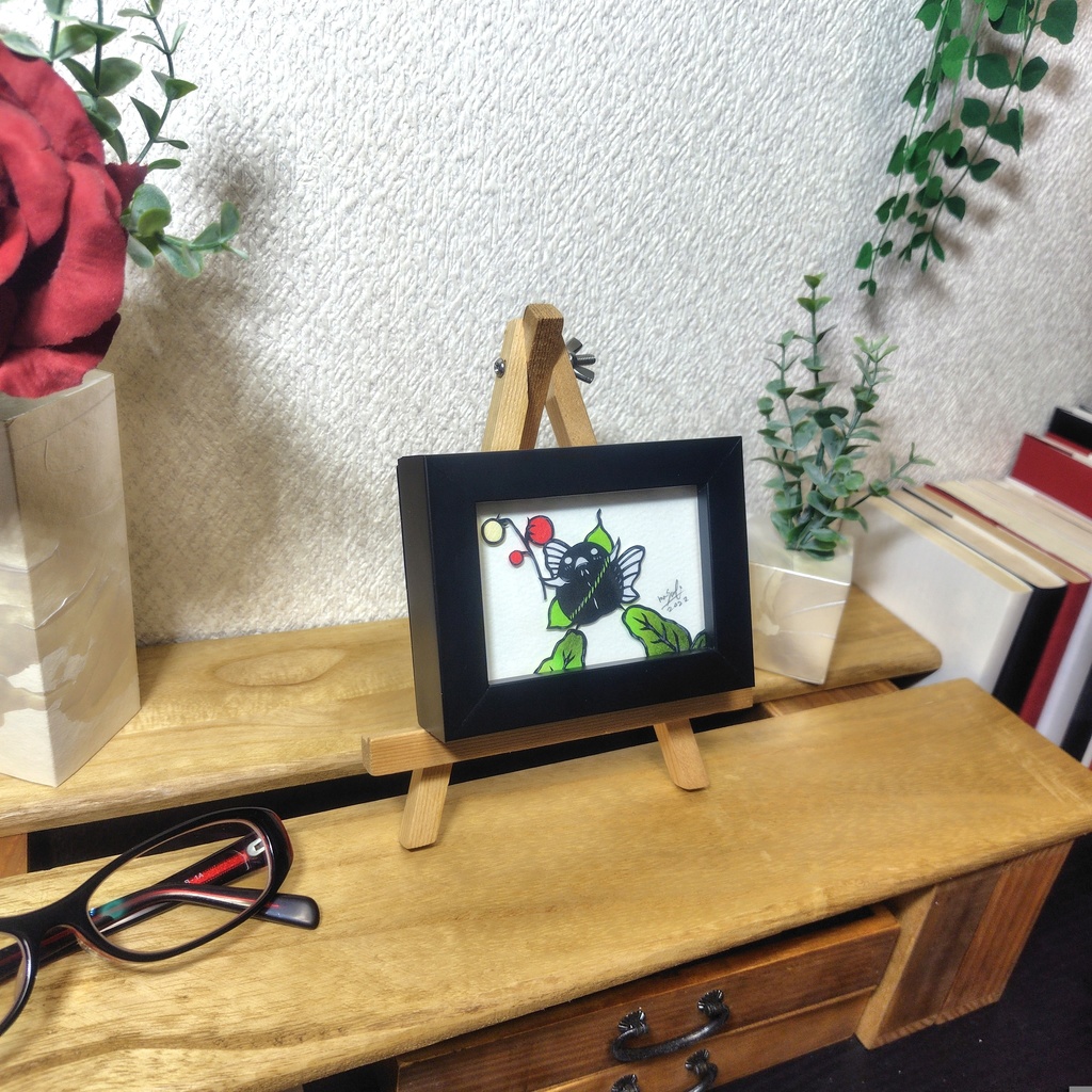 【金魚切り絵】化け金魚 畑の勇者 ミニ額