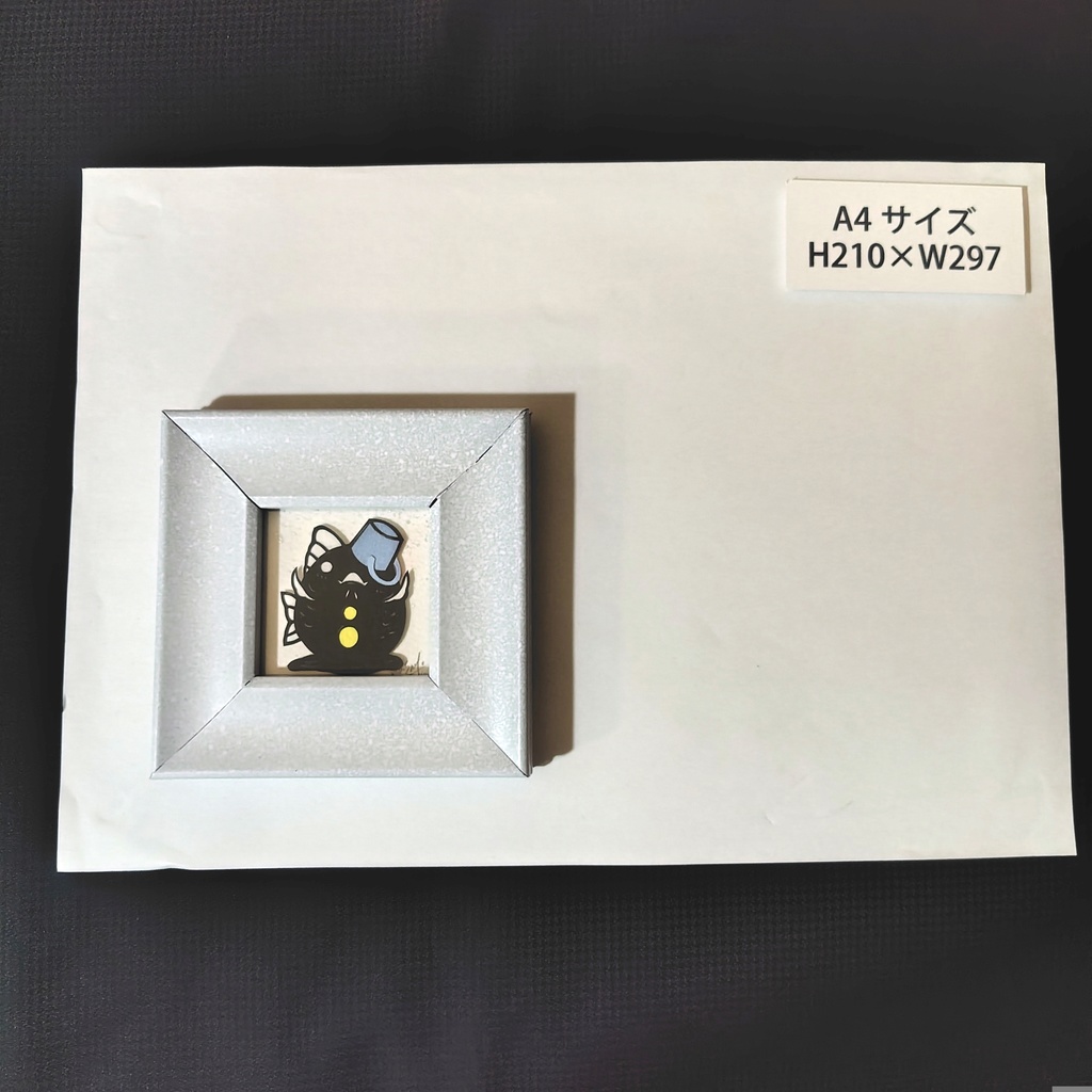 【金魚切り絵】化け金魚 雪だるま ミニ額