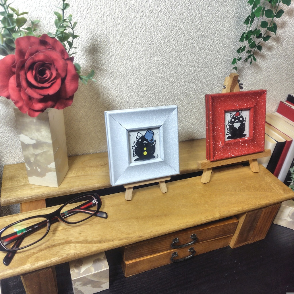 【金魚切り絵】化け金魚 雪だるま ミニ額