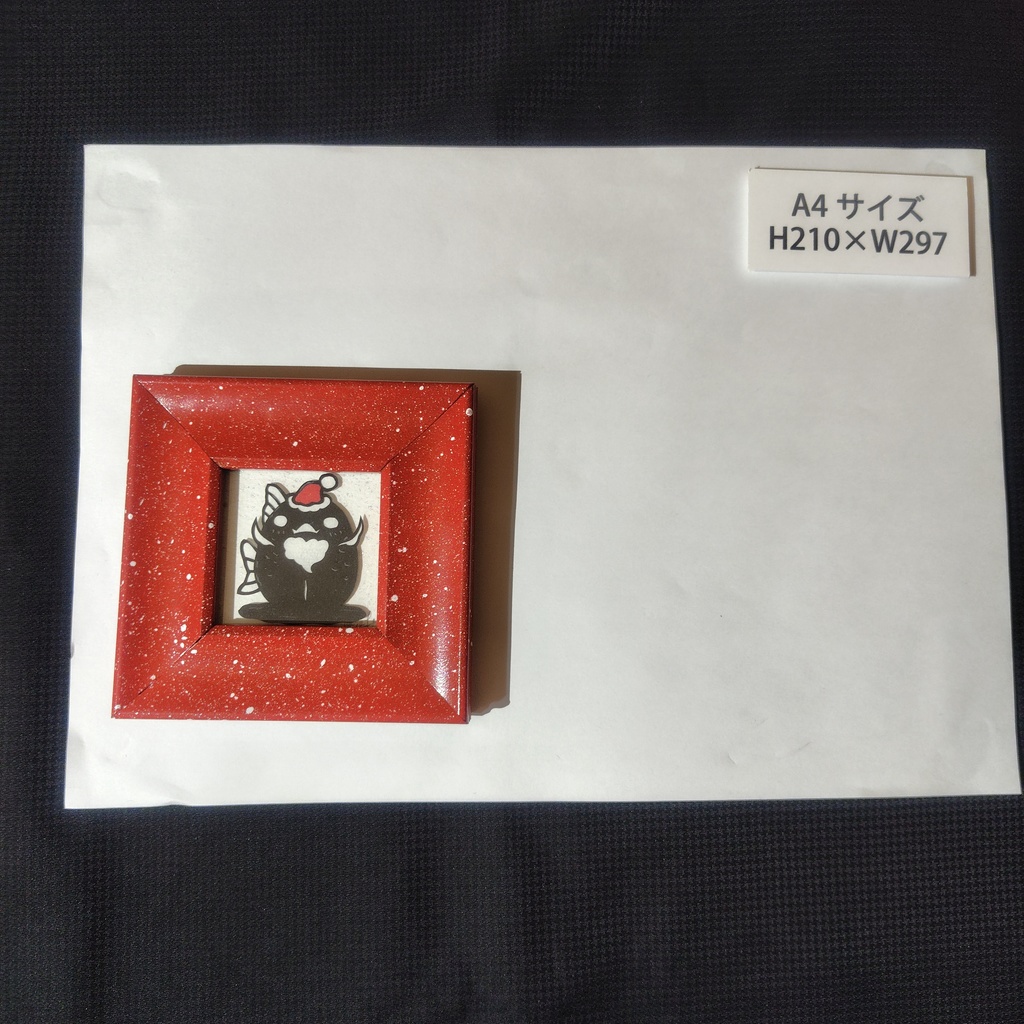 【金魚切り絵】化け金魚 サンタ雪だるま ミニ額