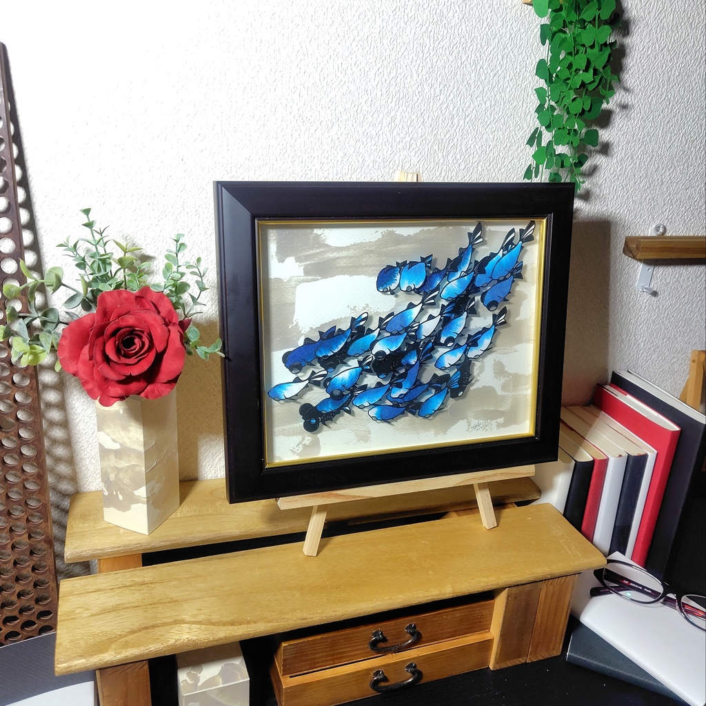 【切り絵原画】静かな夜に インチ額