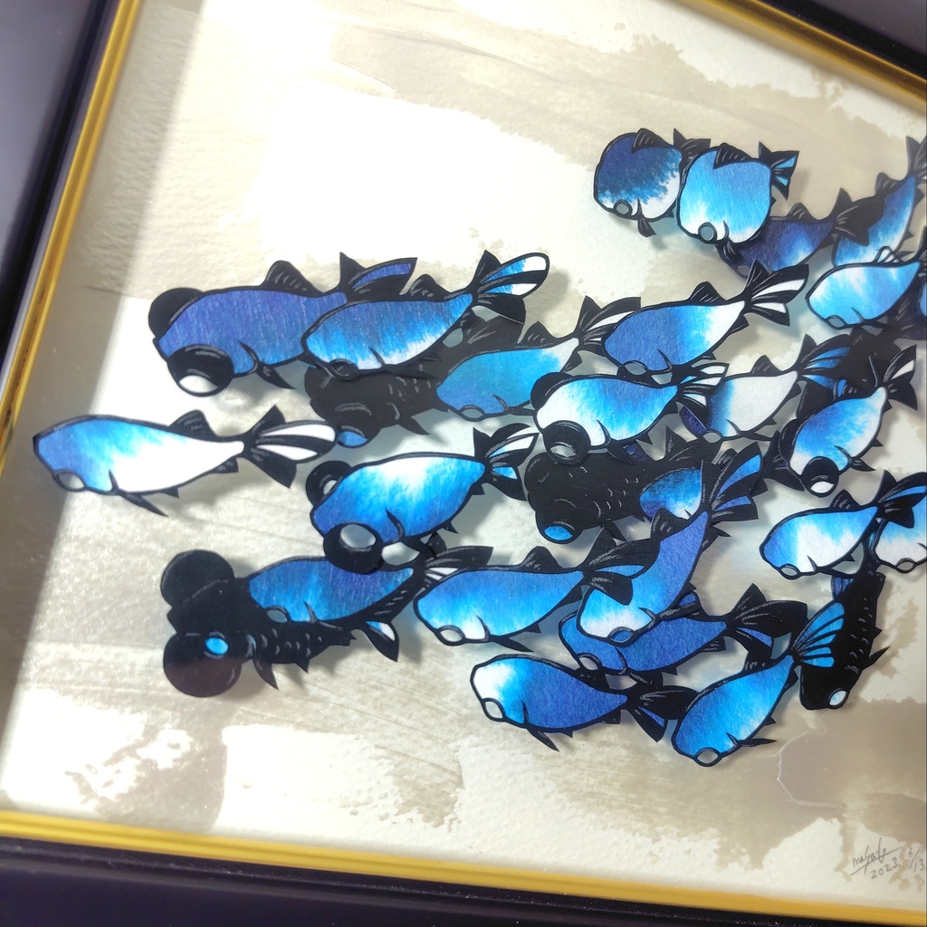 【切り絵原画】静かな夜に インチ額