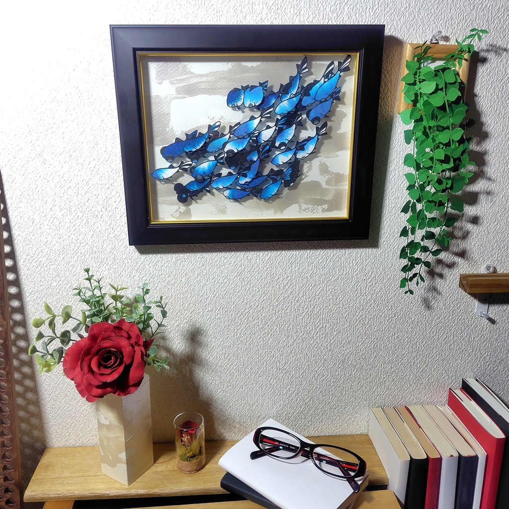 【切り絵原画】静かな夜に インチ額