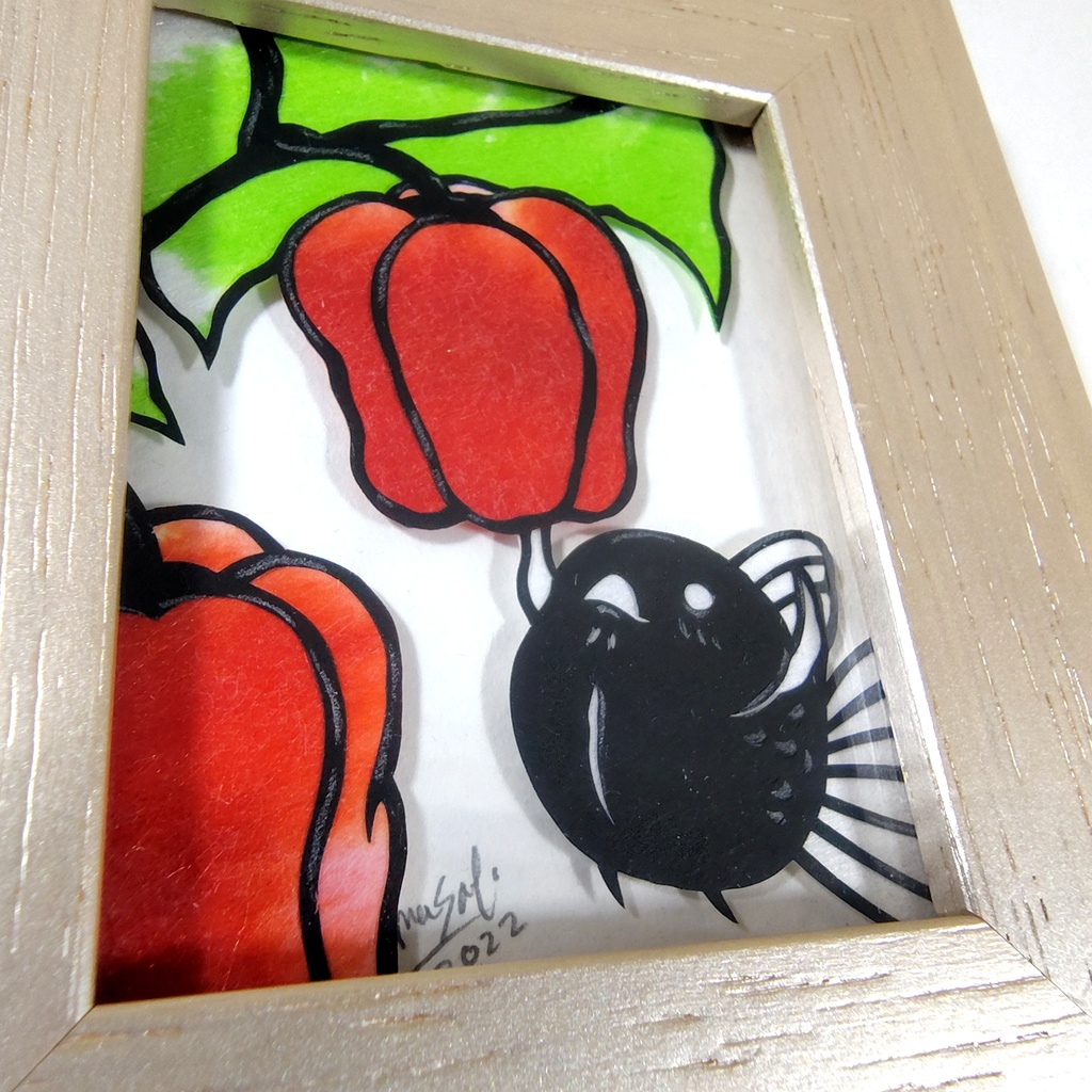 【切り絵原画】パプリカ ミニ額