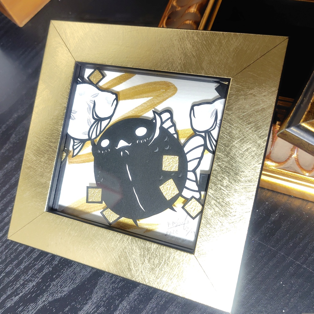 【切り絵原画】今日も遊ぼう ミニ額