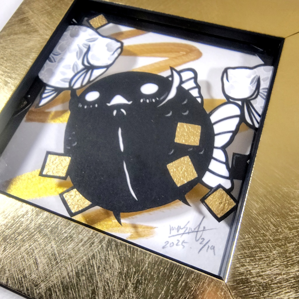 【切り絵原画】今日も遊ぼう ミニ額