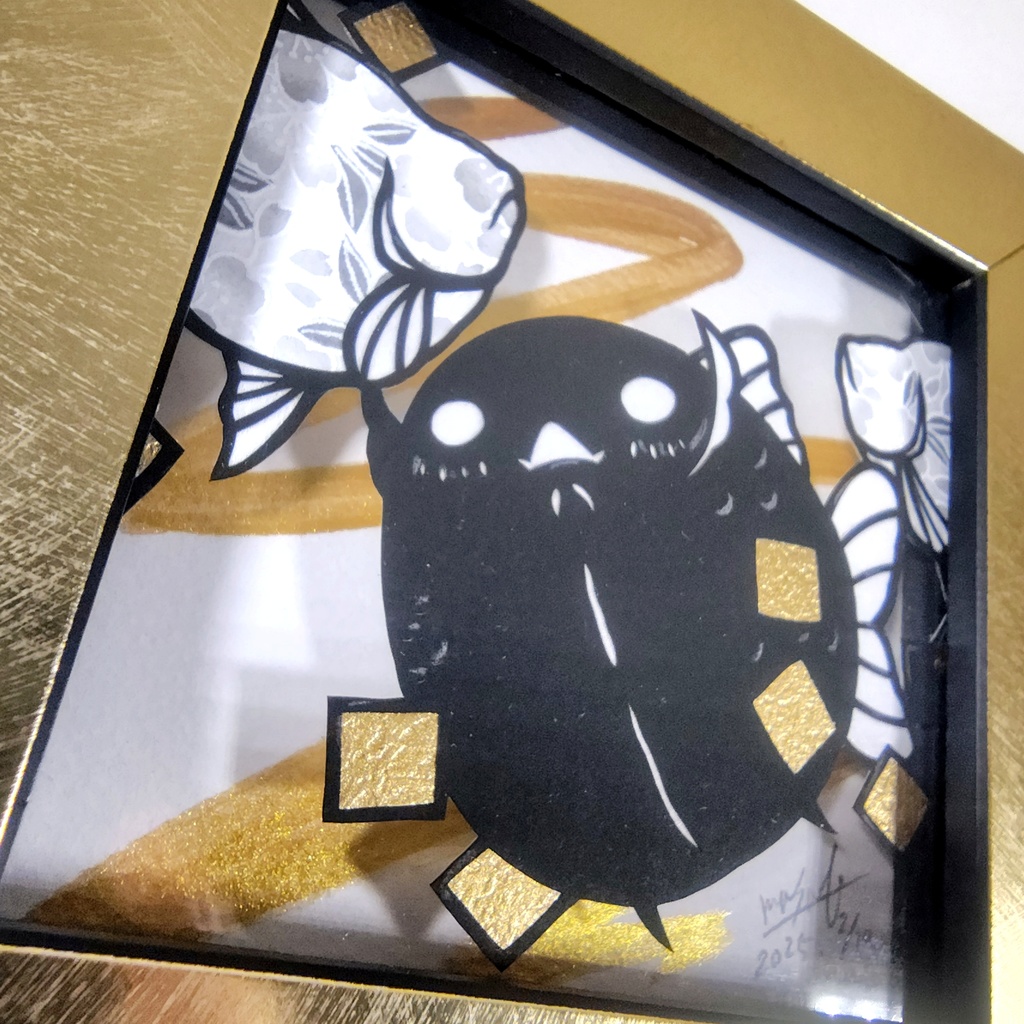 【切り絵原画】今日も遊ぼう ミニ額