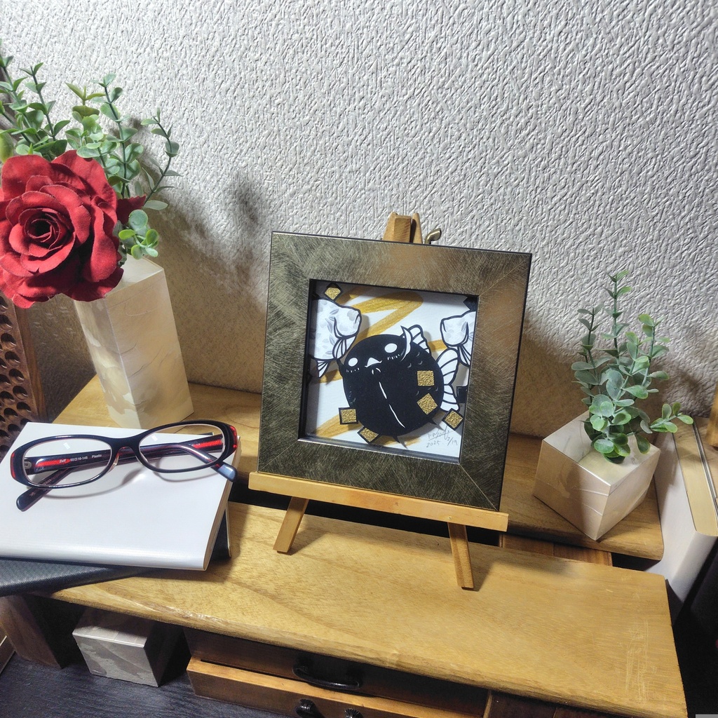 【切り絵原画】今日も遊ぼう ミニ額