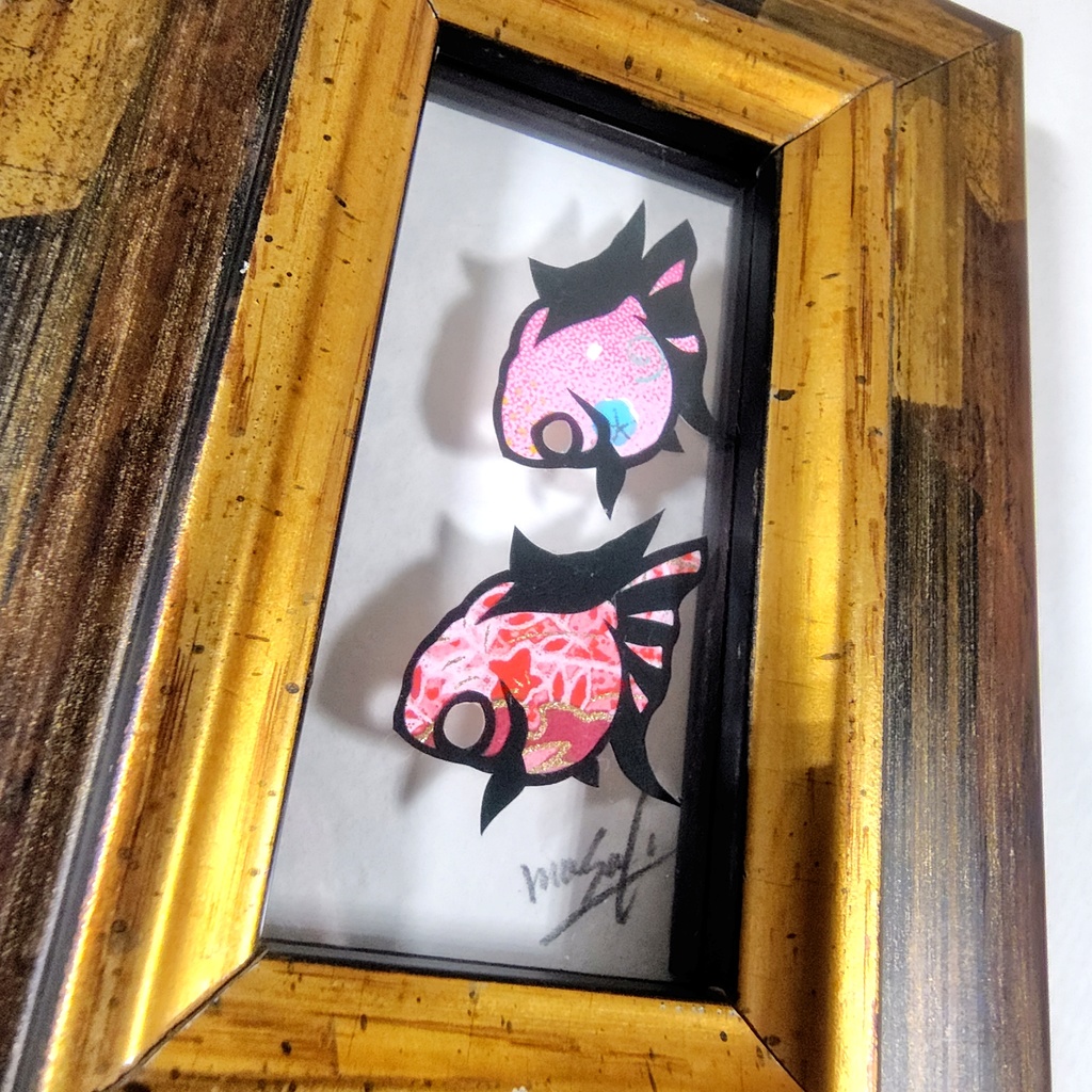 【切り絵原画】ピンポンパール ミニ額